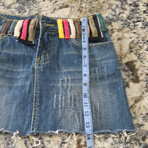 DSQUARED2 Denim Mini Skirt with Colorful Loops - Picture 10 of 10